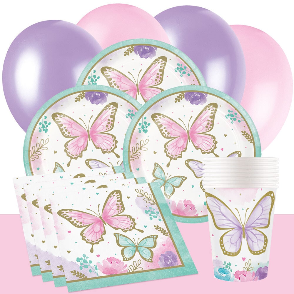 Schimmernder Schmetterling - Partyset 8-24 Personen