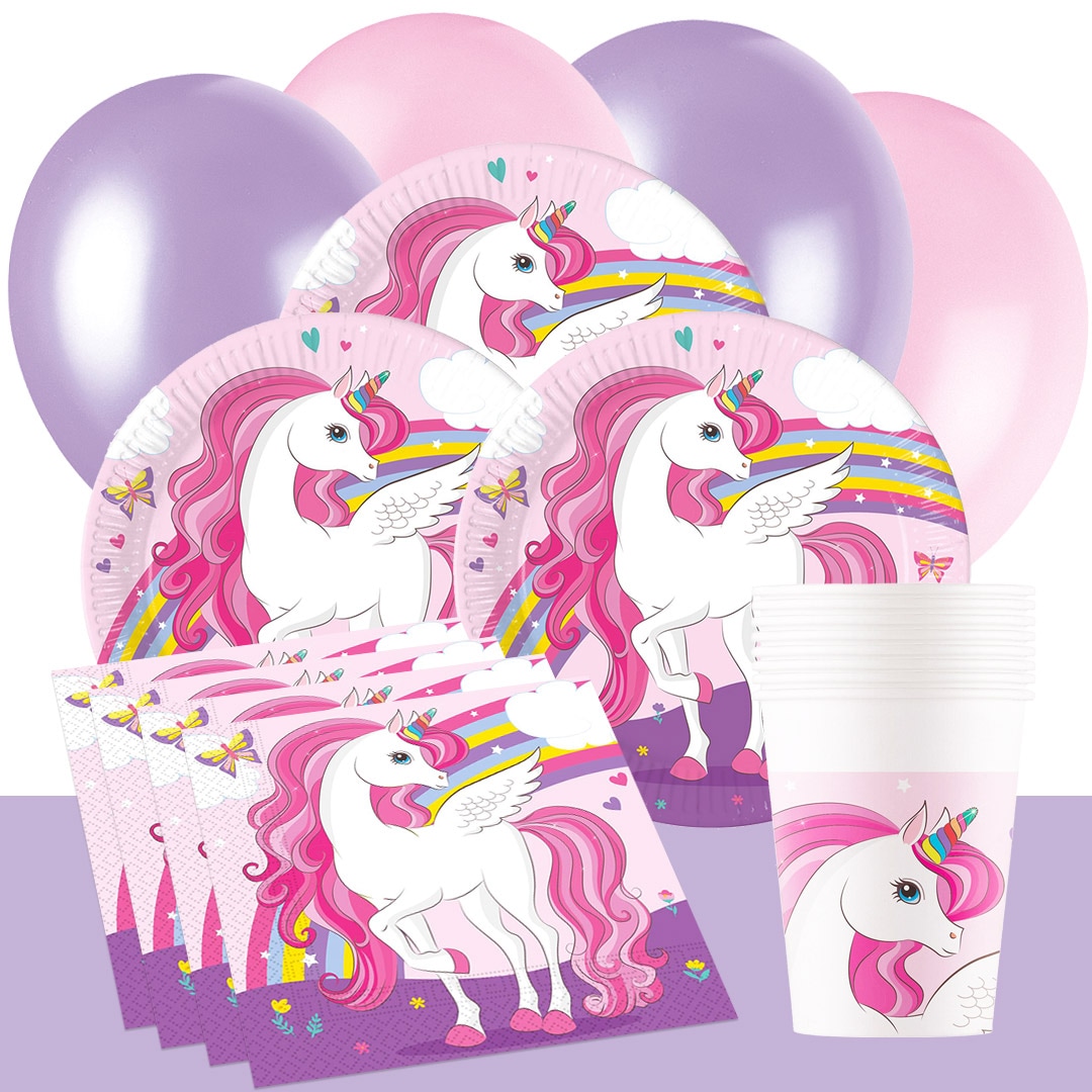 Unicorn Rainbow - Kindergeburtstag Partyset 8-16 Personen