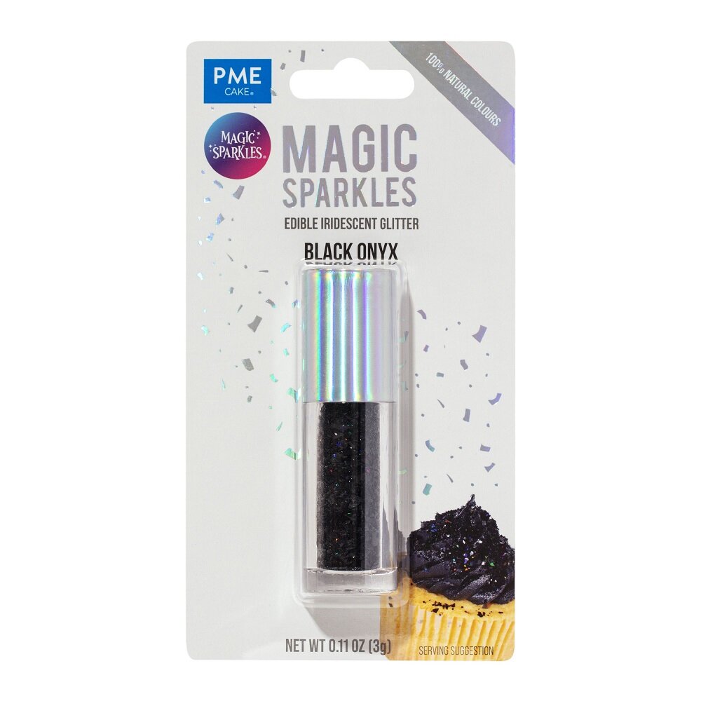 PME Essbare Glitzerflocken, Schwarz-Onyx
