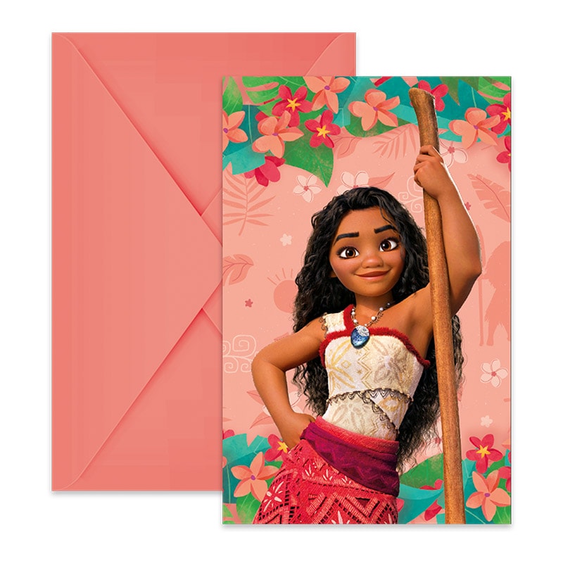 Vaiana 2 - Einladungskarten mit Briefumschlägen, 6er-Pack
