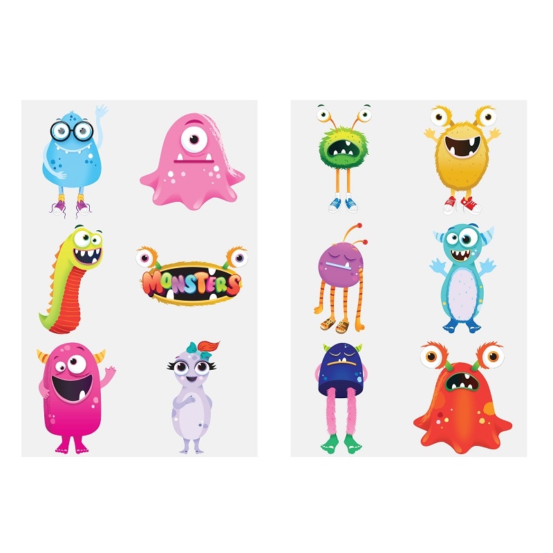 Tattoos mit Monstermotiven 6er-Pack