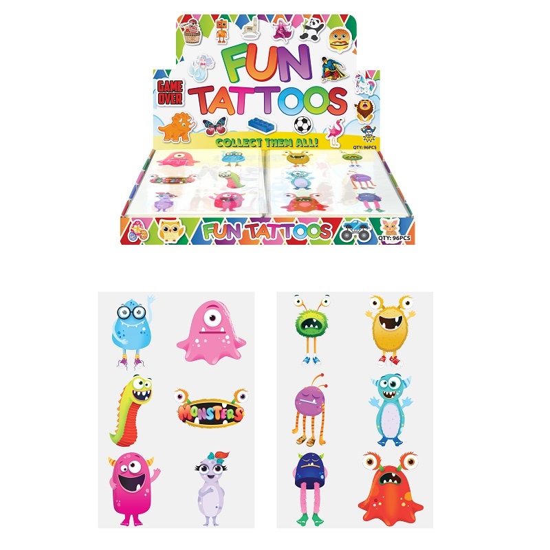 Tattoos mit Monstermotiven 6er-Pack