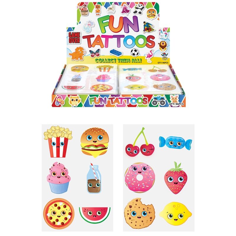 Tattoos Kawaii Früchte & Gebäck 6er-Pack