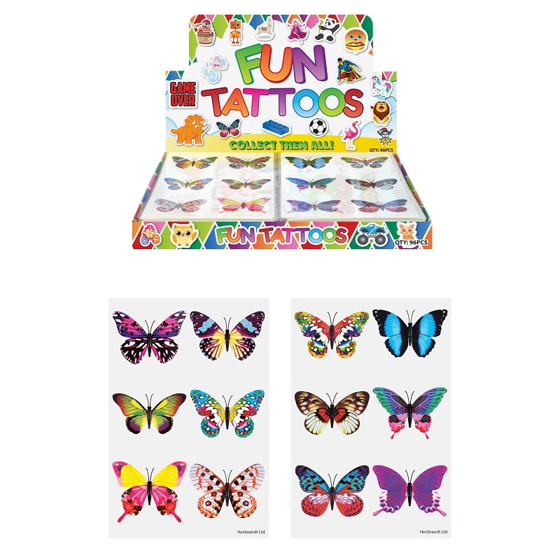 Tattoos mit Schmetterlingsmotiven 6er Pack