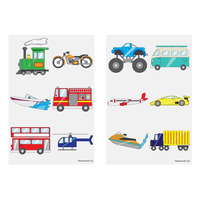 Tattoos mit Fahrzeugmotiven 6er-Pack