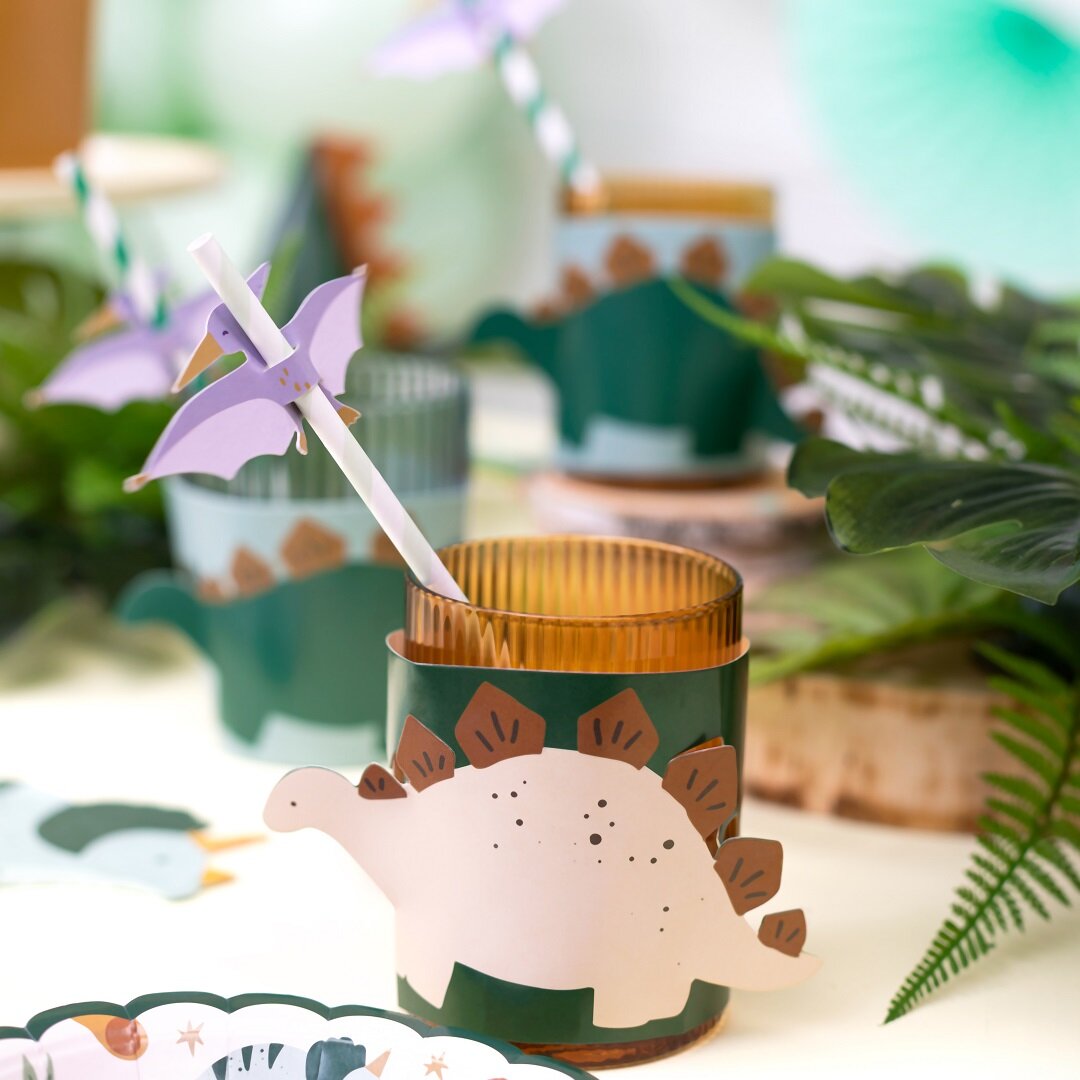 Dinosaurier DIY Tassenabdeckungen 6er-Pack
