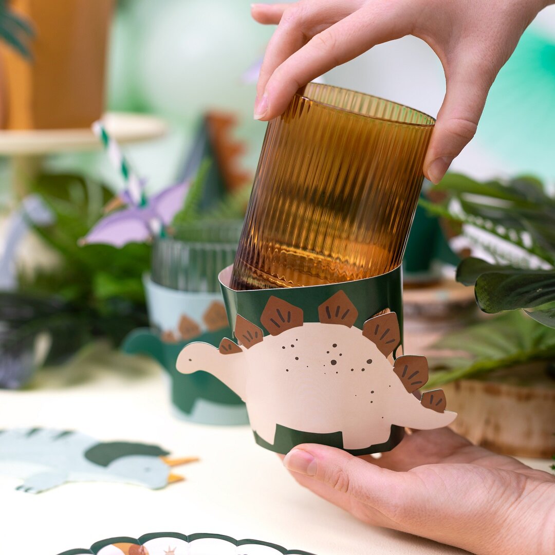Dinosaurier DIY Tassenabdeckungen 6er-Pack