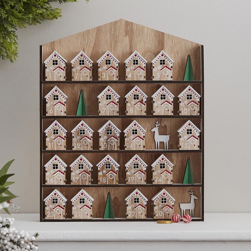 DIY Adventskalender - Kleine Holzhäuser