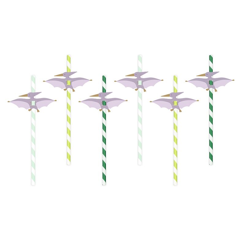 Dinosaurier Pterodactyl - Papierstrohhalme 6er Pack