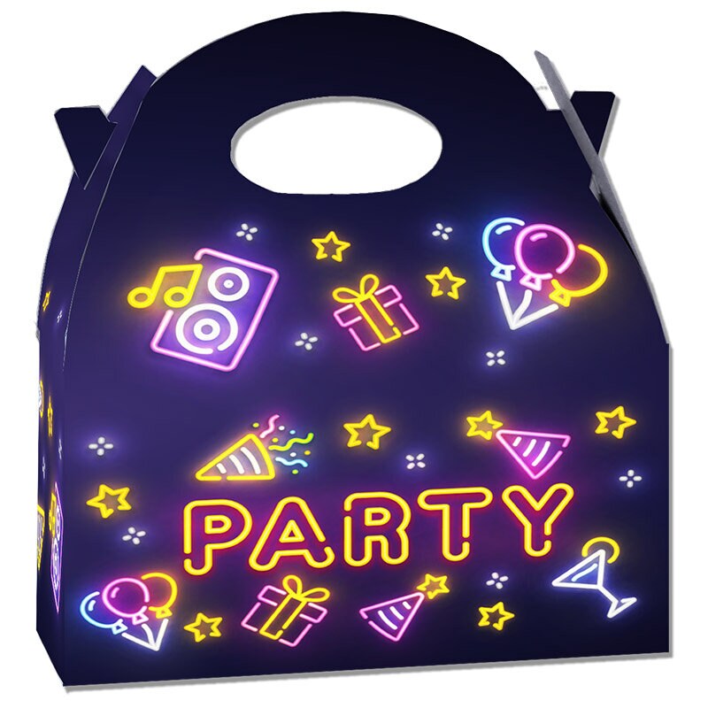 Neon Disco Geschenkbox 20 x 16 cm
