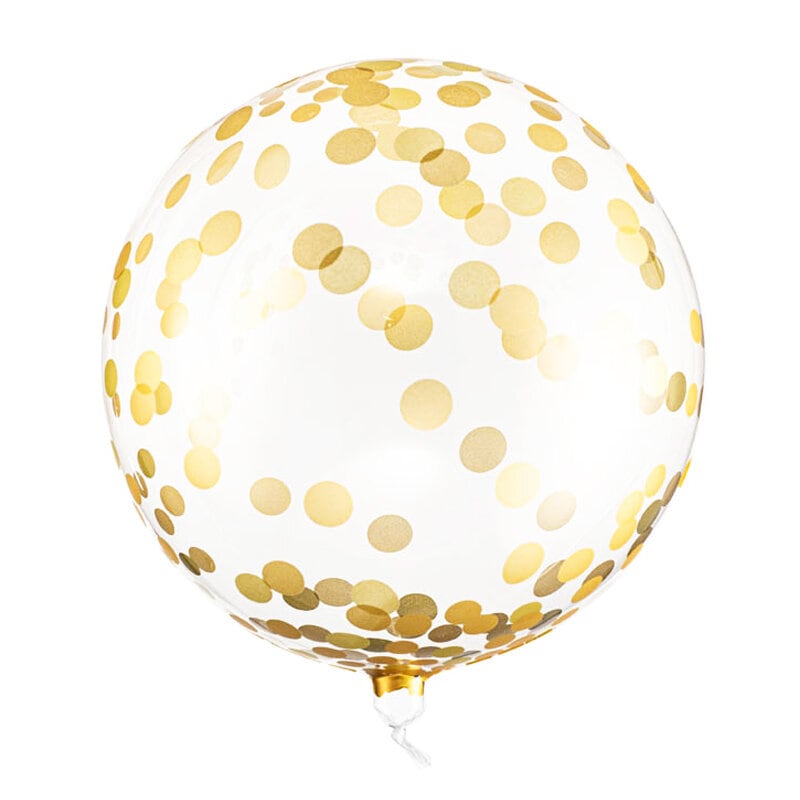 Kugelförmiger Ballon Goldkonfetti 40 cm