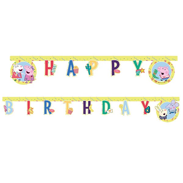 Peppa Wutz - Girlande Happy Birthday