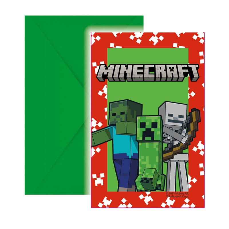 Minecraft - Einladungskarten 6er-Pack