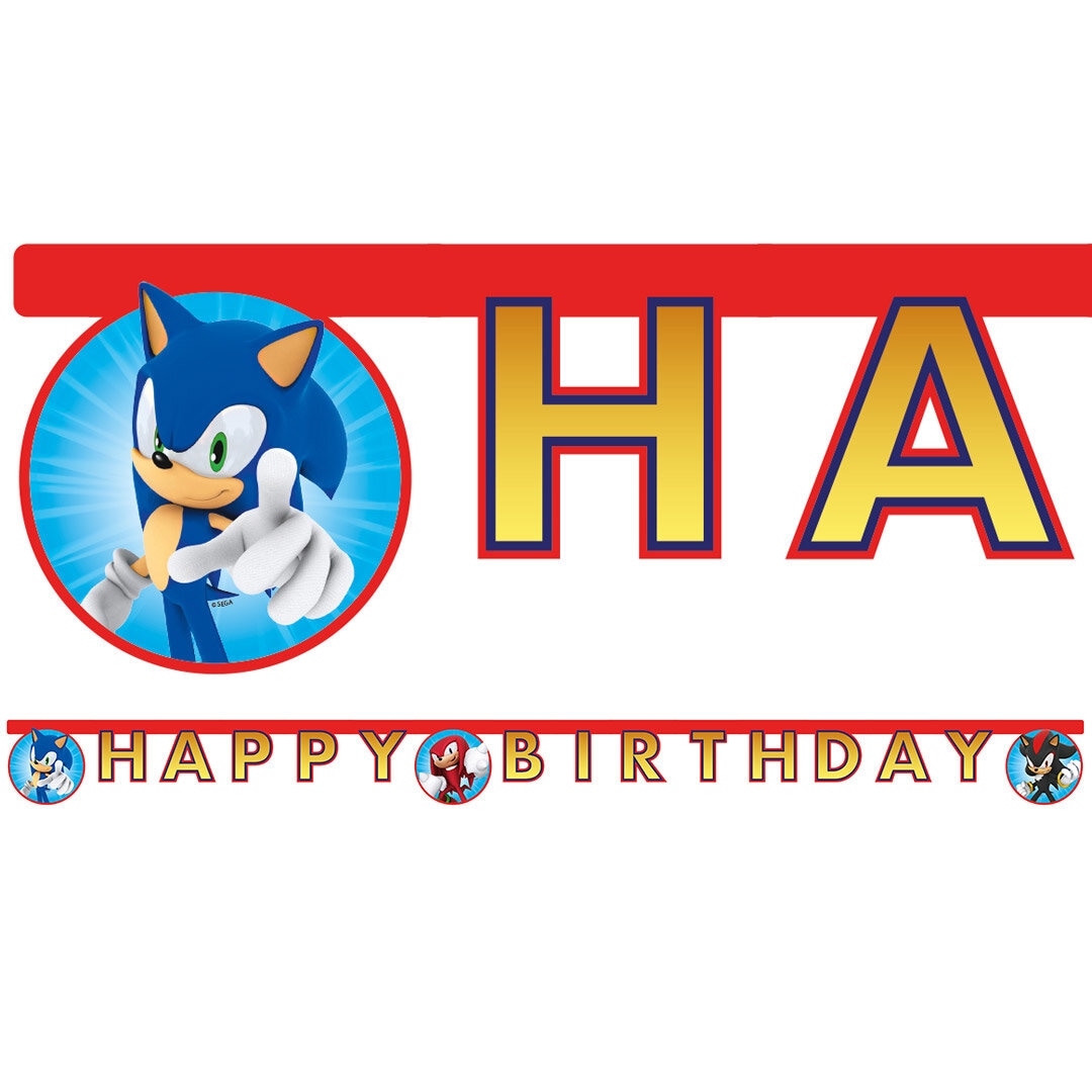 Sonic the Hedgehog - Girlande Happy Birthday
