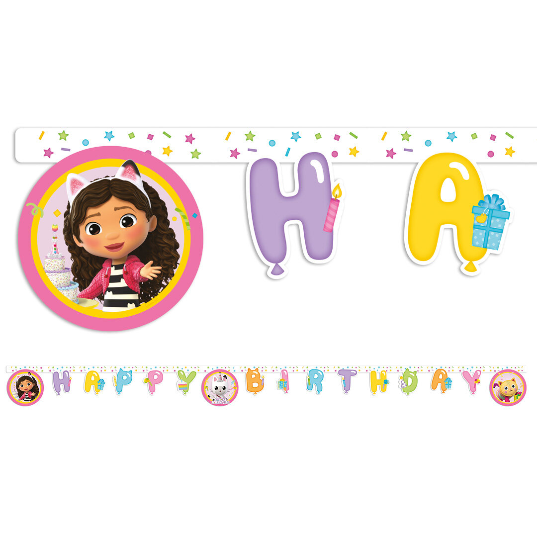 Gabby's Dollhouse - Girlande Happy Birthday