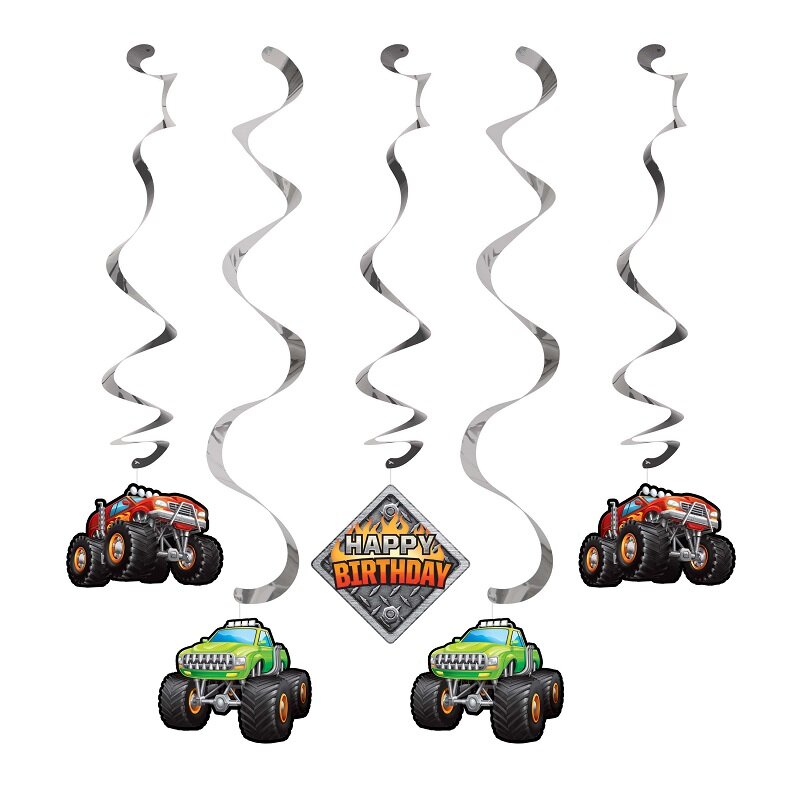 Monster Truck - Hängedeko 5er Pack