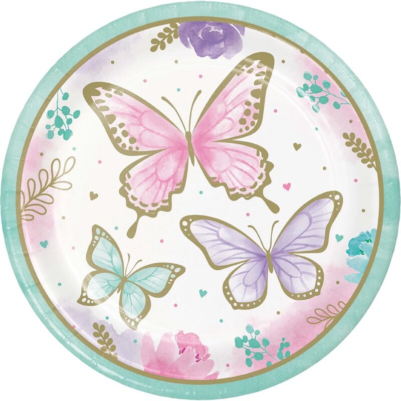 Schimmernder Schmetterling - Teller 8er-Pack