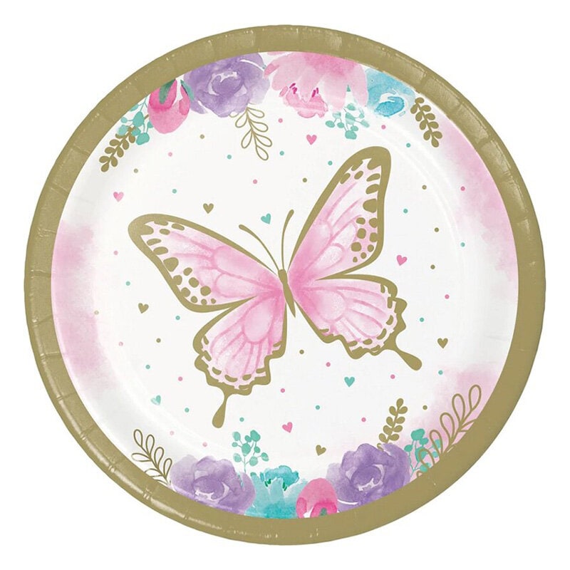Schimmernder Schmetterling - Kuchenteller 8er-Pack