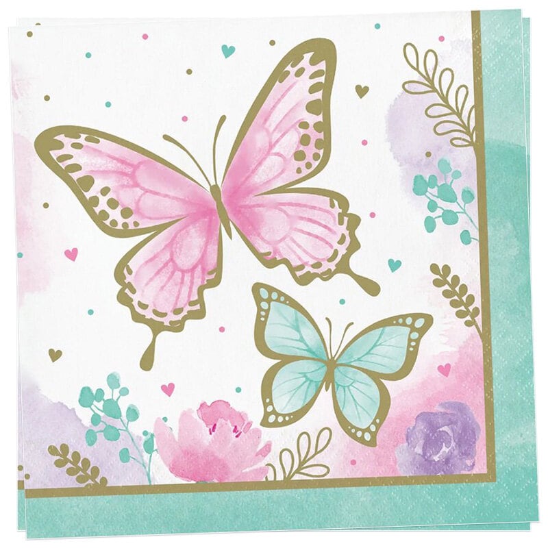 Schimmernder Schmetterling - Servietten 16er-Pack