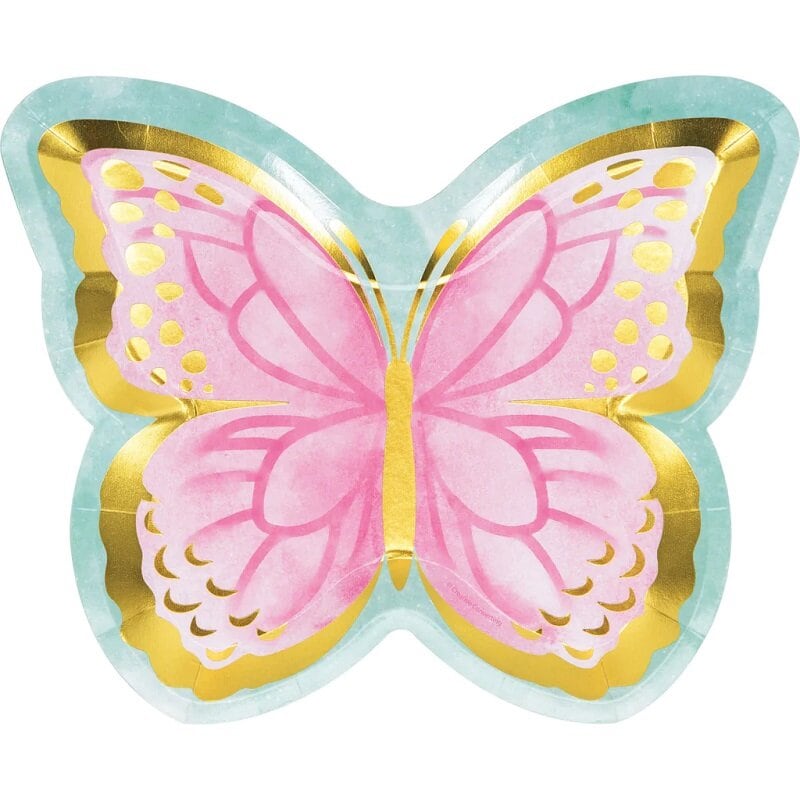 Schimmernder Schmetterling - Geformte Teller 8er Pack