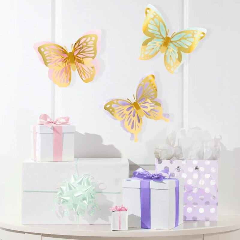 Schimmernder Schmetterling - Wanddekorationen 3er-Pack