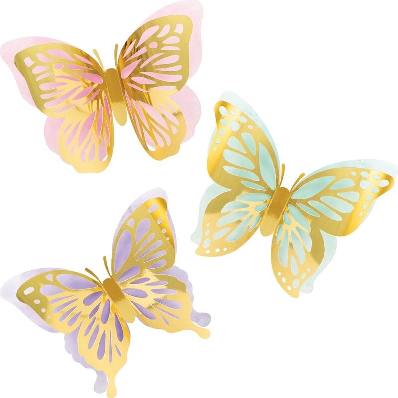 Schimmernder Schmetterling - Wanddekorationen 3er-Pack