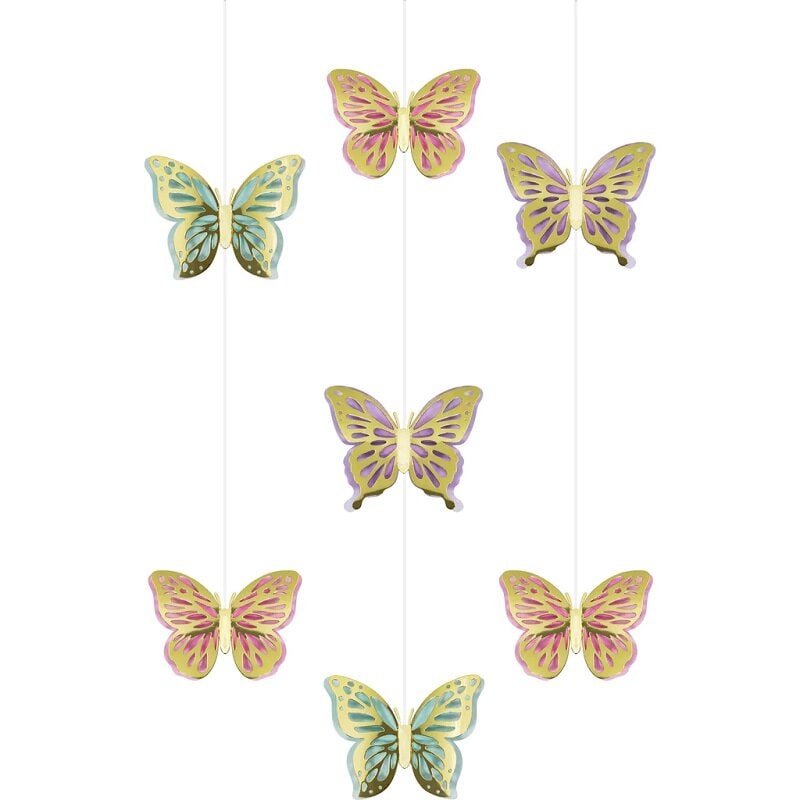 Schimmernder Schmetterling - Hängedeko 3er-Pack