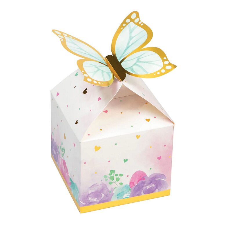 Schimmernder Schmetterling - Geschenkboxen aus Pappe 8er Pack