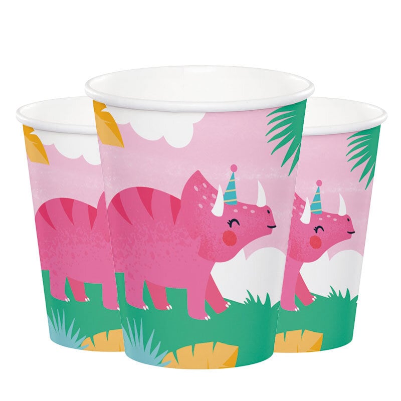 Dino Girl - Pappbecher 8er-Pack
