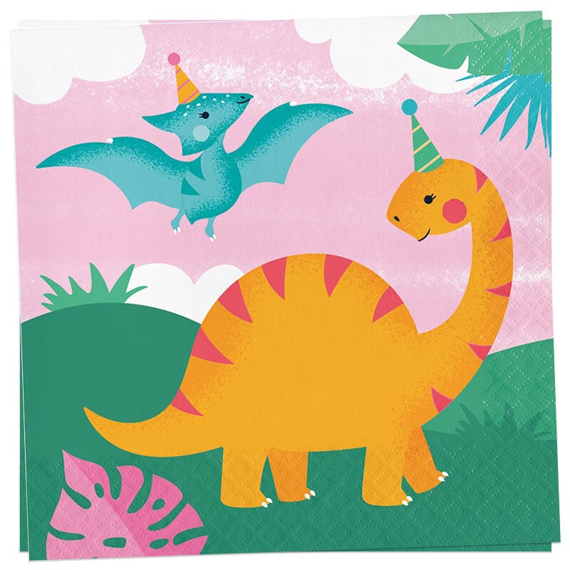 Dino Girl - Servietten 16er-Pack