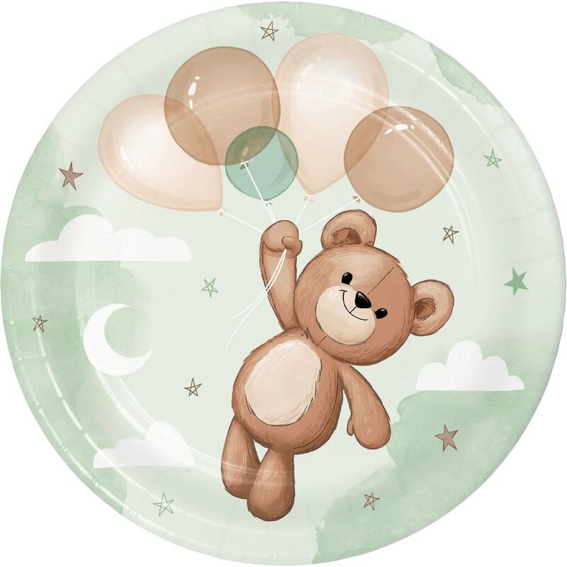 Teddybär Babyparty - Kuchenteller 8er-Pack