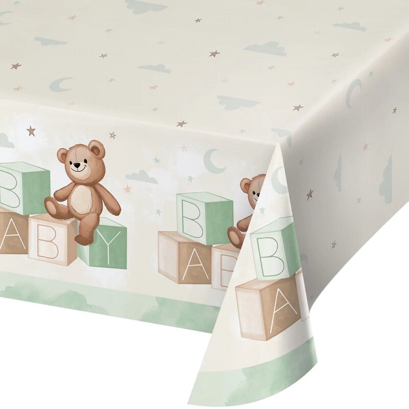 Teddybär Babyparty - Tischdecke aus Papier 137 x 259 cm