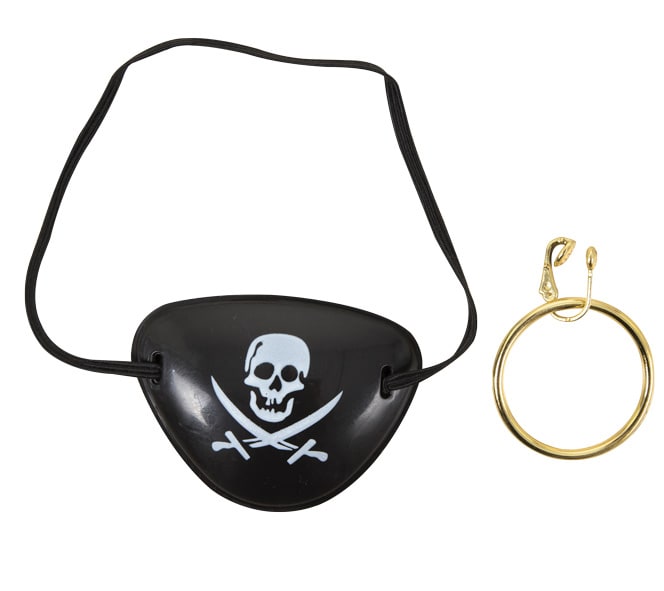 Piraten-Set mit Augenklappe und Ohrring