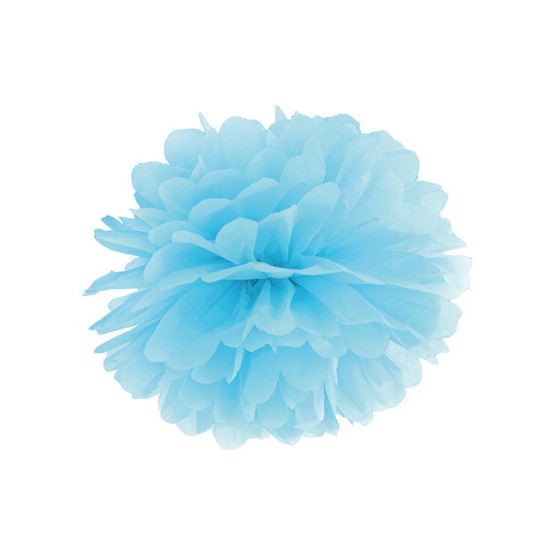 Pompon Hellblau 35 cm