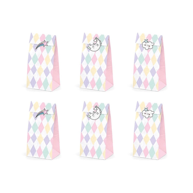 Einhorn - Geschenktüten mit Stickers 6er-Pack