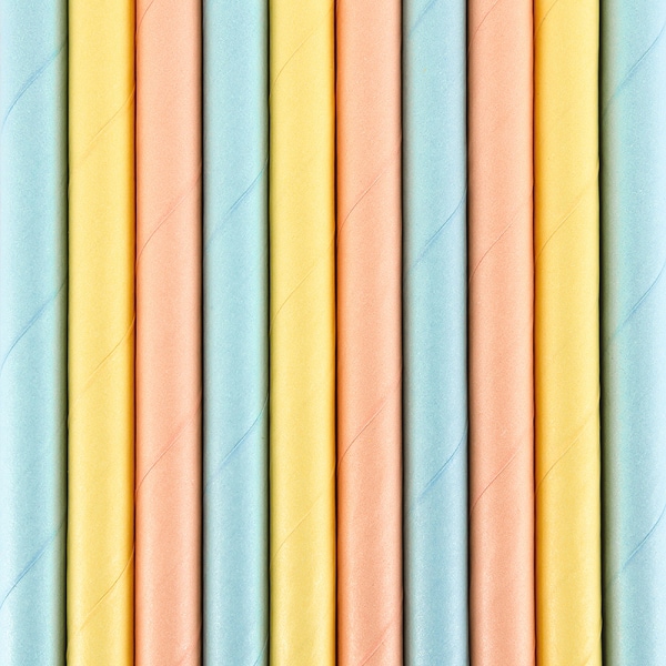 Papierstrohhalme - Pastellfarben 10er Pack