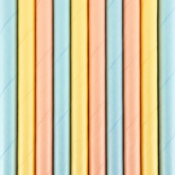 Papierstrohhalme - Pastellfarben 10er-Pack