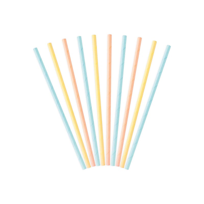 Papierstrohhalme - Pastellfarben 10er-Pack