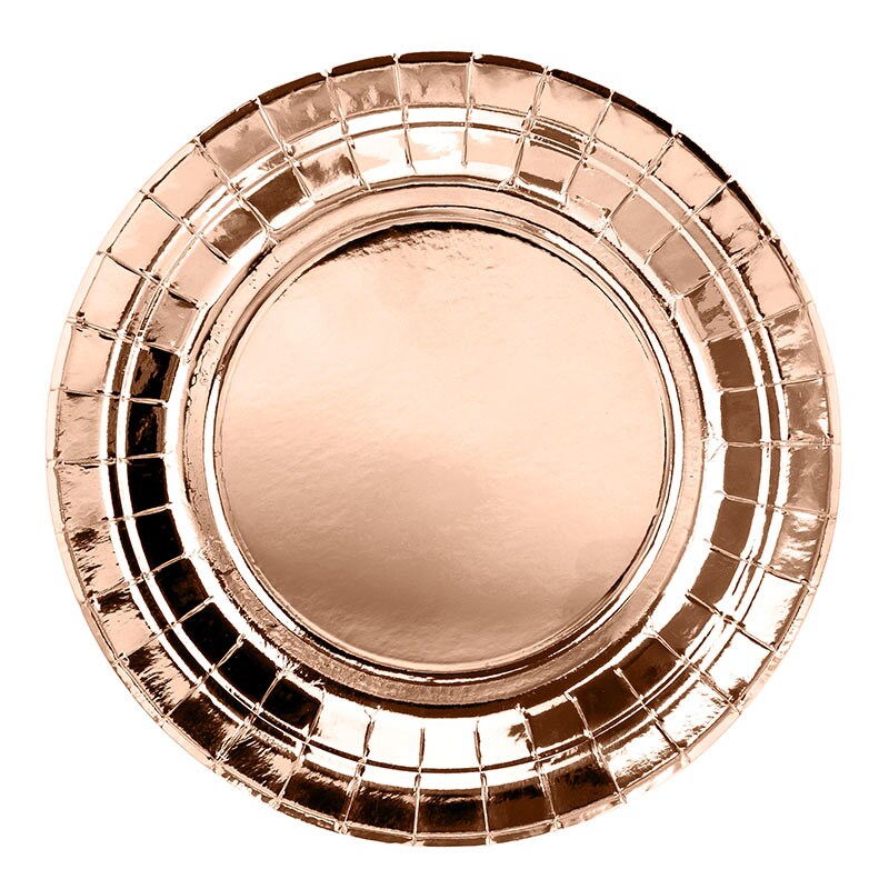 Kuchenteller in Roségoldfolie 6er-Pack