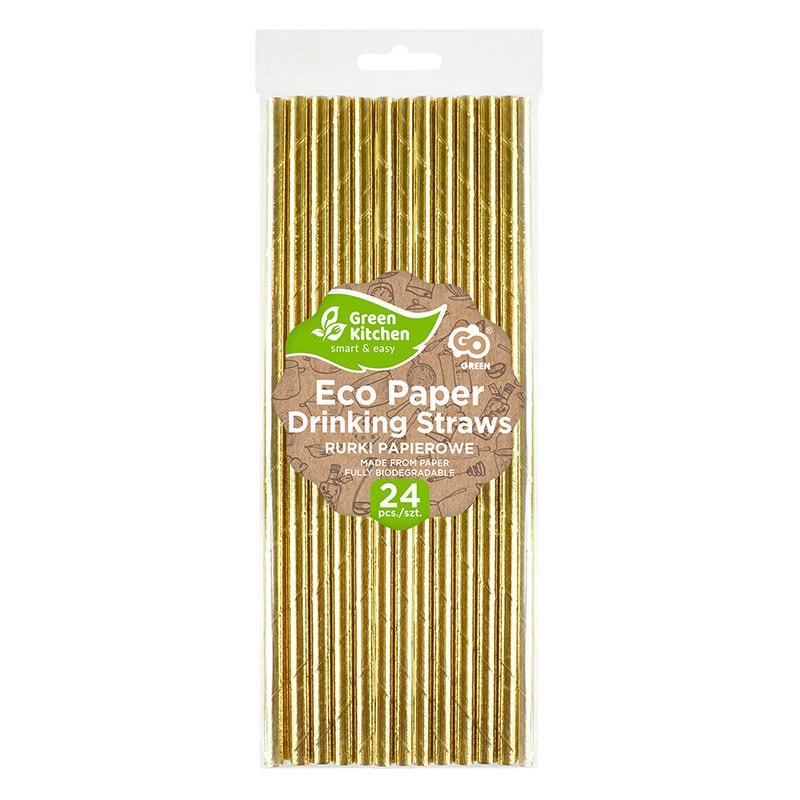 Papier Trinkhalme - Goldmetallic 24er Pack