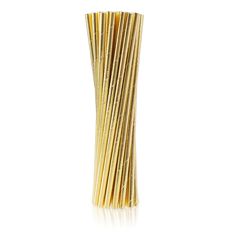 Papier Trinkhalme - Goldmetallic 24er-Pack