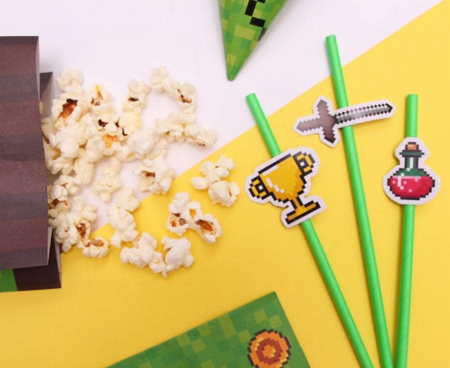 Game On - Papier Trinkhalme 8er-Pack