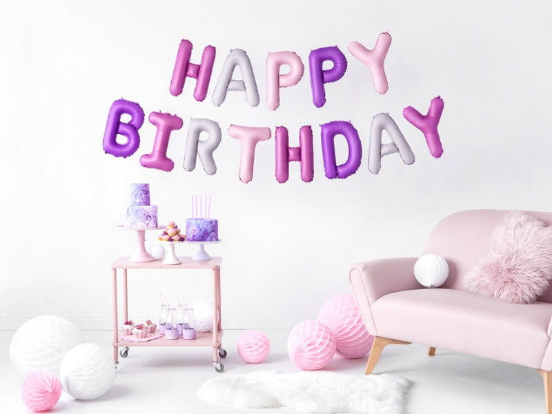 Ballongirlande Happy Birthday Pastell 340 cm