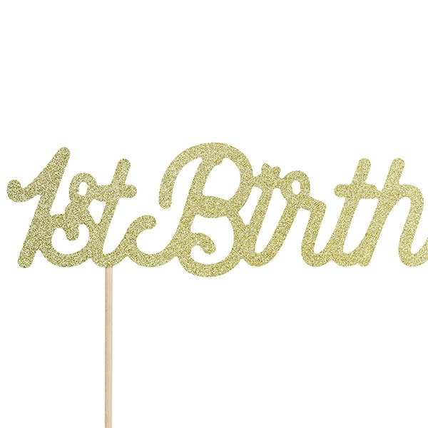 Tortendekoration 1st Birthday in Gold