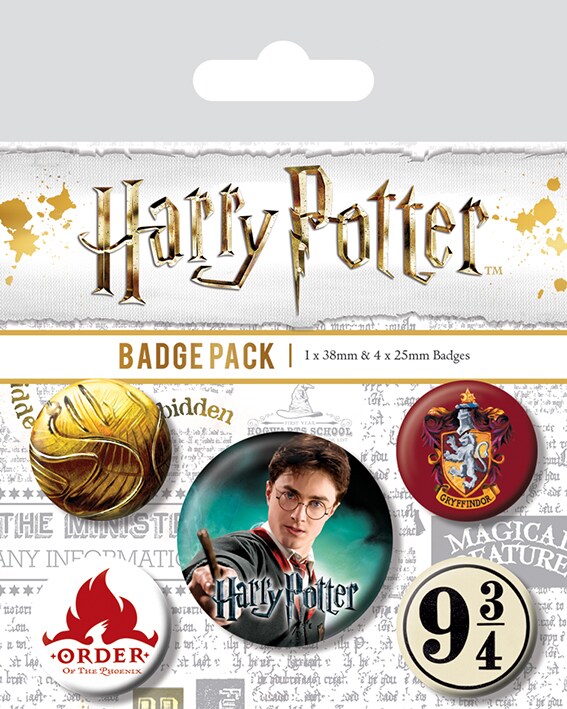 Harry Potter - Ansteckbuttons Gryffindor 5er-Pack