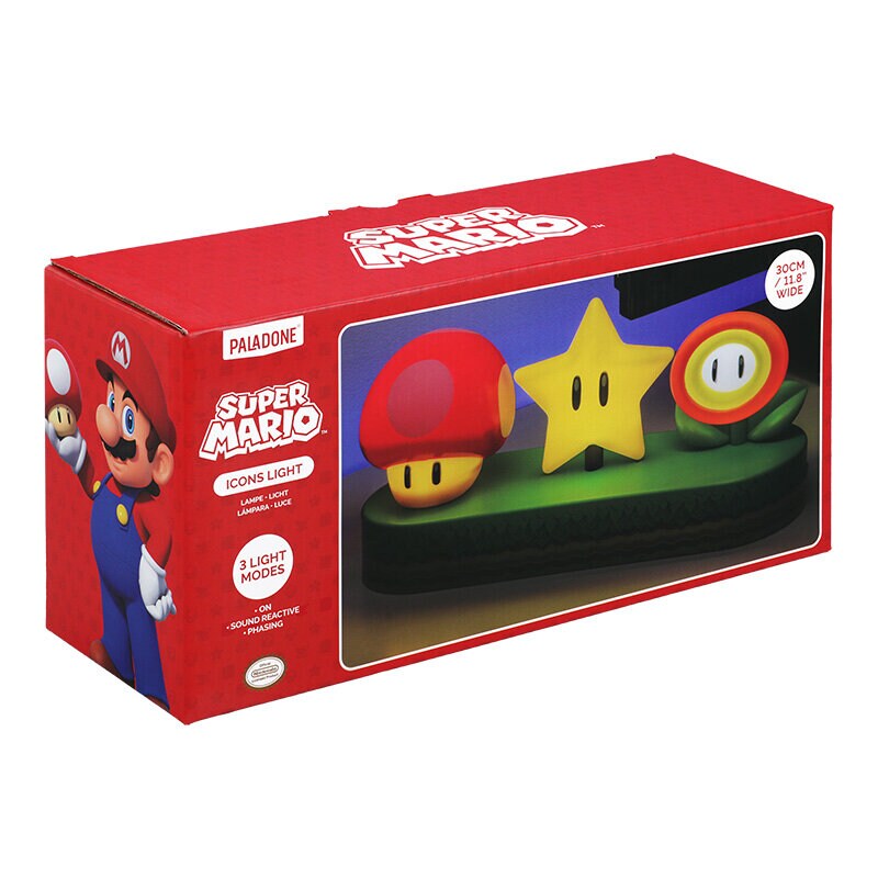 Super Mario™ Lampe mit ikonischen Motiven, 30 cm