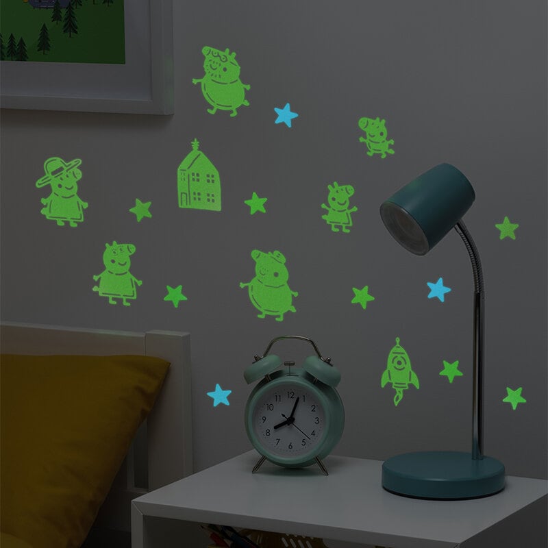 Peppa Wutz Wandsticker - Leuchten im Dunkeln (208 Stück)