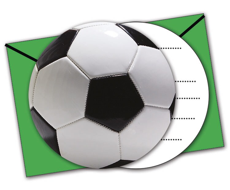 Fußballparty - Einladungskarten 6er-Pack