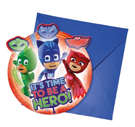 PJ Masks - Einladungskarten 6er-Pack