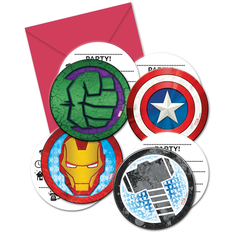 Mighty Avengers - Einladungskarten 6er Pack